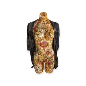 Ginger G Cardigan sweater black green size 4 small